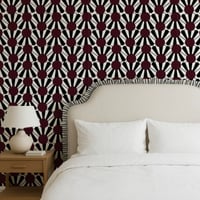 Image 1 of Scalloped Burgundy Waves Wallpaper