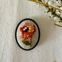 Image 5 of Hand-embroidered flower brooch, Unique handmade floral pin, Floral embroidered brooch, Artisan embro