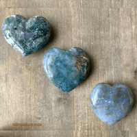 Image 5 of Moss Agate Crystal Heart, Crystal Heart, Green Moss Agate for Abundance & Growth