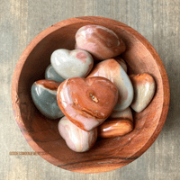 Image 3 of Polychrome Jasper Crystal Heart, Mini Desert Jasper, For Grounding, Joy & Emotional Balance
