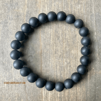 Image 2 of Shungite Beaded Bracelet, Stretch Bracelet, For EMF Protection & Spiritual Balance