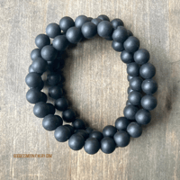 Image 1 of Shungite Beaded Bracelet, Stretch Bracelet, For EMF Protection & Spiritual Balance
