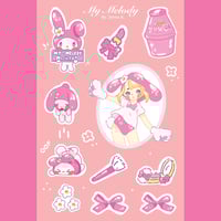 Image 1 of My Melody Sticker Sheet