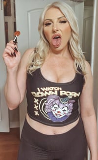 Image 1 of Clown Porn Crop Top (Black)