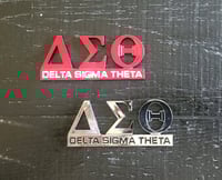 Image 3 of Chrome Delta Car Emblem (Red or Silver) 