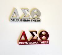 Image 1 of Chrome Delta Car Emblem (Red or Silver) 