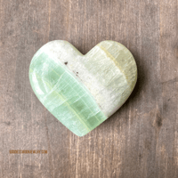Image 1 of Seafoam Green Calcite Hearts, Green Crystal Heart, Pistachio Calcite, For clearing negative emotions
