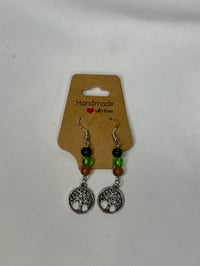 Tree of life Dangle Earrings/3 Bead