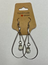 Large Teardrop Pearl Dangle Earrings 