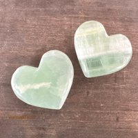 Image 3 of Seafoam Green Calcite Hearts, Green Crystal Heart, Pistachio Calcite, For clearing negative emotions
