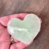 Image 4 of Seafoam Green Calcite Hearts, Green Crystal Heart, Pistachio Calcite, For clearing negative emotions