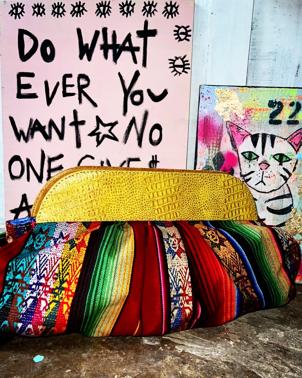 Image of  ⛧°vintage clutch  * VILLAGE PUNK ⛧°IBIZA ⛧° FESTIVALVIBE ⛧°