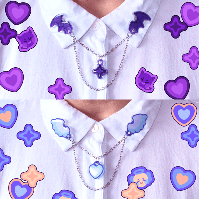[PRE-ORDER] Angel ♡ Devil Collar Pins
