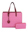 2IN1 SIGNATURE PRINT HAND TOTE WITH WALLET