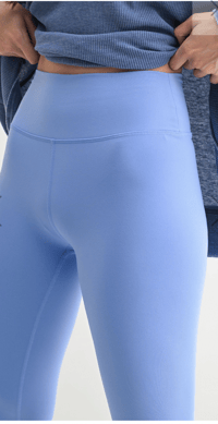 Image 4 of DP FITNESS LIGHT BLUE NYLON-BLEND LEGGINGS 
