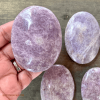 Image 7 of Lepidolite Palm Stones, Crystal, Palm Stone, For Crown Chakra Stone for Calming & Stress Relief 
