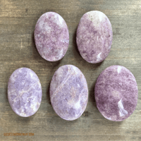 Image 1 of Lepidolite Palm Stones, Crystal, Palm Stone, For Crown Chakra Stone for Calming & Stress Relief 