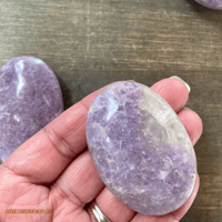Image 3 of Lepidolite Palm Stones, Crystal, Palm Stone, For Crown Chakra Stone for Calming & Stress Relief 
