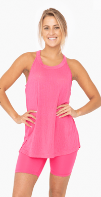 Image 1 of DP FITNESS HOT PINK TUNIC TANK