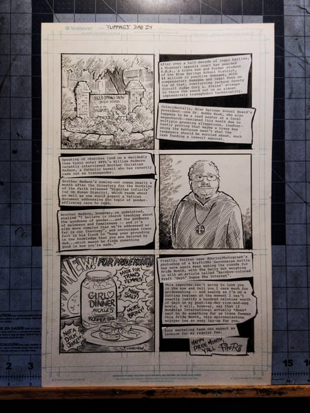 Image of Original Comic Art: "Clippings", June 2024