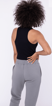 Image 3 of BLACK MOCK NECK BODYSUIT 