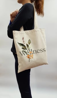 Image 2 of  Botanical “Wellness” Canvas Tote #33