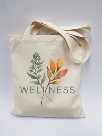 Image 1 of Botanical “Wellness” Canvas Tote #53