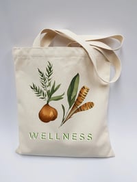 Image 1 of Botanical “Wellness” Canvas Tote #63