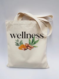 Image 1 of Botanical “Wellness” Canvas Tote #111
