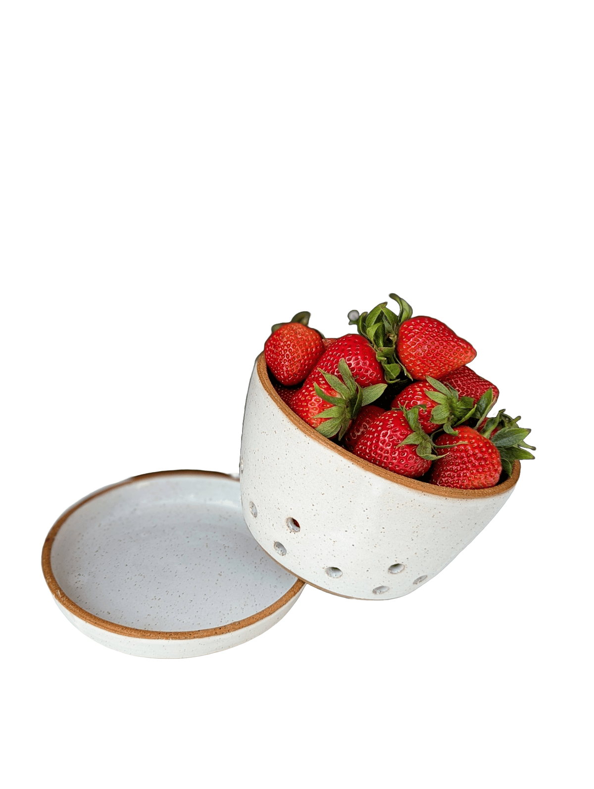 Image of Berry Bowl with drainage plate in satin white 