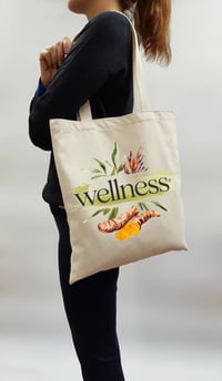 Image 2 of Botanical “Wellness” Canvas Tote Turmeric 
