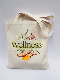 Image 1 of Botanical “Wellness” Canvas Tote Turmeric 