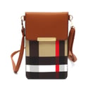 Stylish Tartan Plaid Check Cell Phone Purse Crossbody Bag