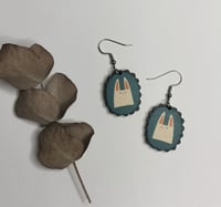 Image 2 of Circle earrings, fox and bunny 