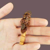 Image 5 of Bronze Leaf Tiger Eyes Wood Necklace