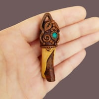 Image 3 of Turquoise Handcrafted Wood Pendant