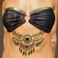 Image 3 of Brown Velvet & Black Lace Goddess Panel Set