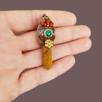Image 2 of Malachite, Mariam Jasper, Red Jasper, Brass Pendant