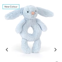 Bashful Blue  Bunny Ring Rattle
