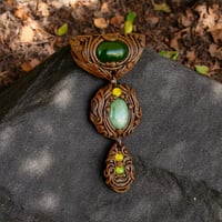 Image 1 of Green Onyx & Amazonite Layered Pendant 