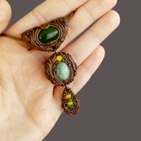 Image 2 of Green Onyx & Amazonite Layered Pendant 