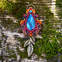 Image 1 of Leafy Bronze Labradorite & Amazonite Pendant