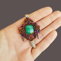 Image 2 of Silver Leaf Chrysoprase Pendant