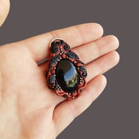 Image 2 of Red & Black Obsidian Pendant