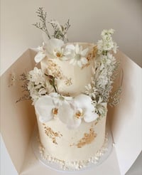 Image 1 of TWO TIER CELEBRATION CAKE (60+ GENEROUS SERVES) Please read description carefully!
