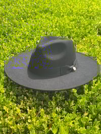 Image 4 of Large Black Fedora w/Removable Feather