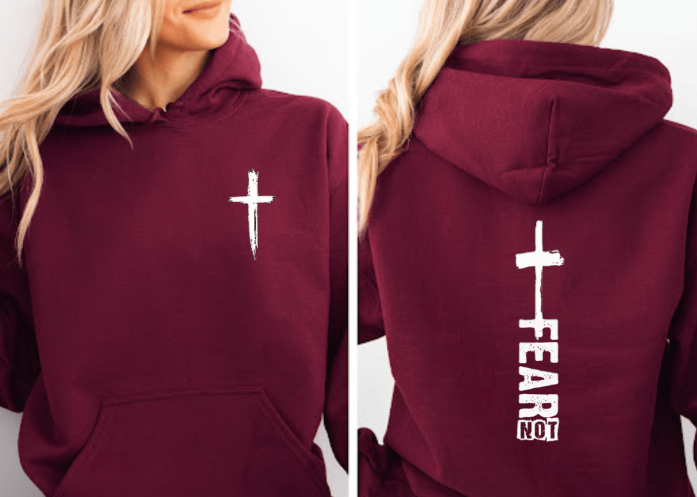 Image of Pocket White Cross Adult Hoodie