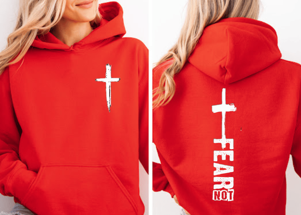 Image of Pocket White Cross Adult Hoodie