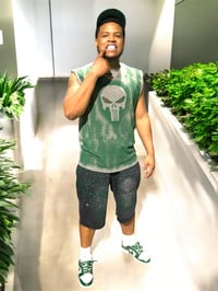 Image 2 of Green over smoke grey 1 of 1 punisher sleeveless shirt