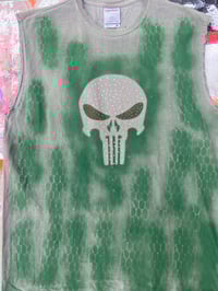 Image 4 of Green over smoke grey 1 of 1 punisher sleeveless shirt